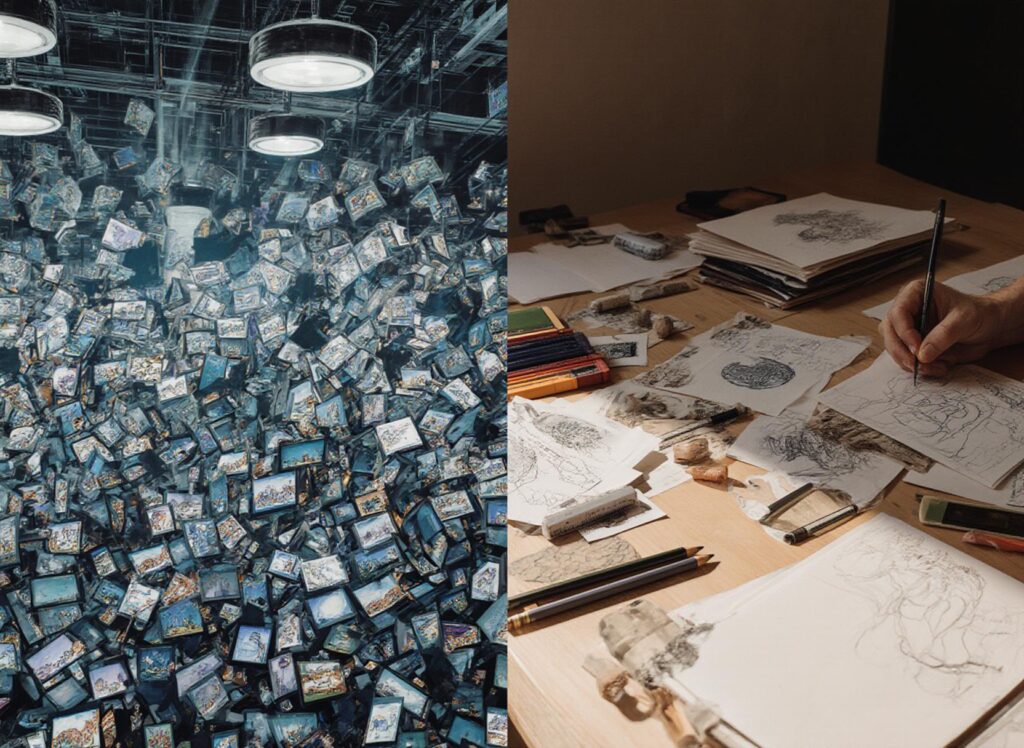 A slop farm vs creativity